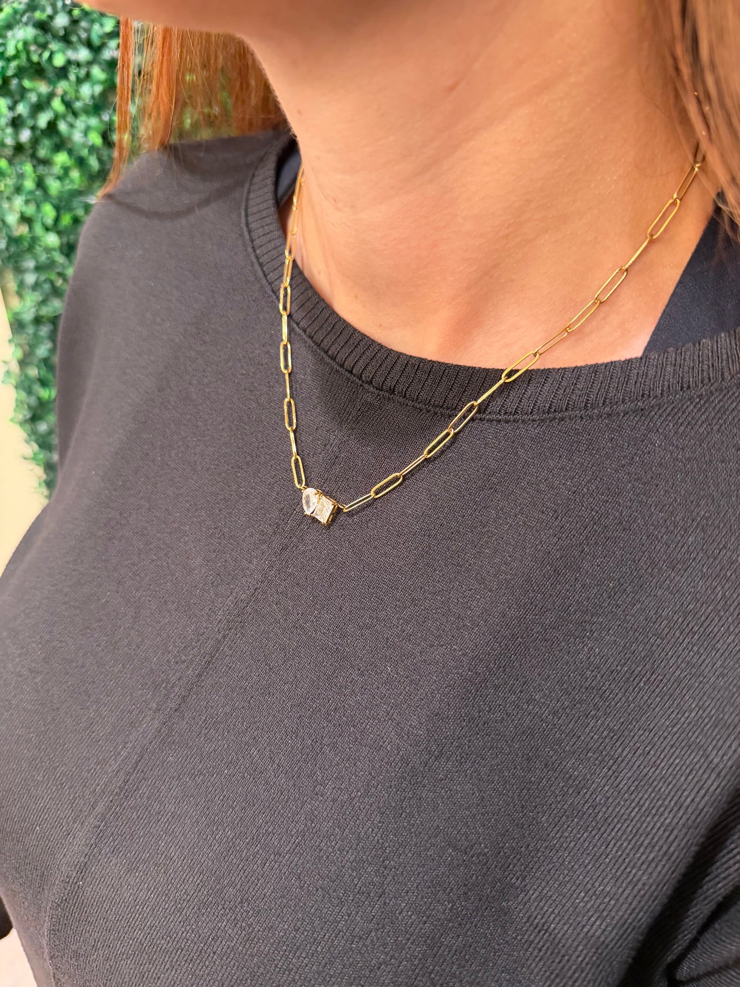 Elegant Geometric 18K Gold Plated Pendant Necklace