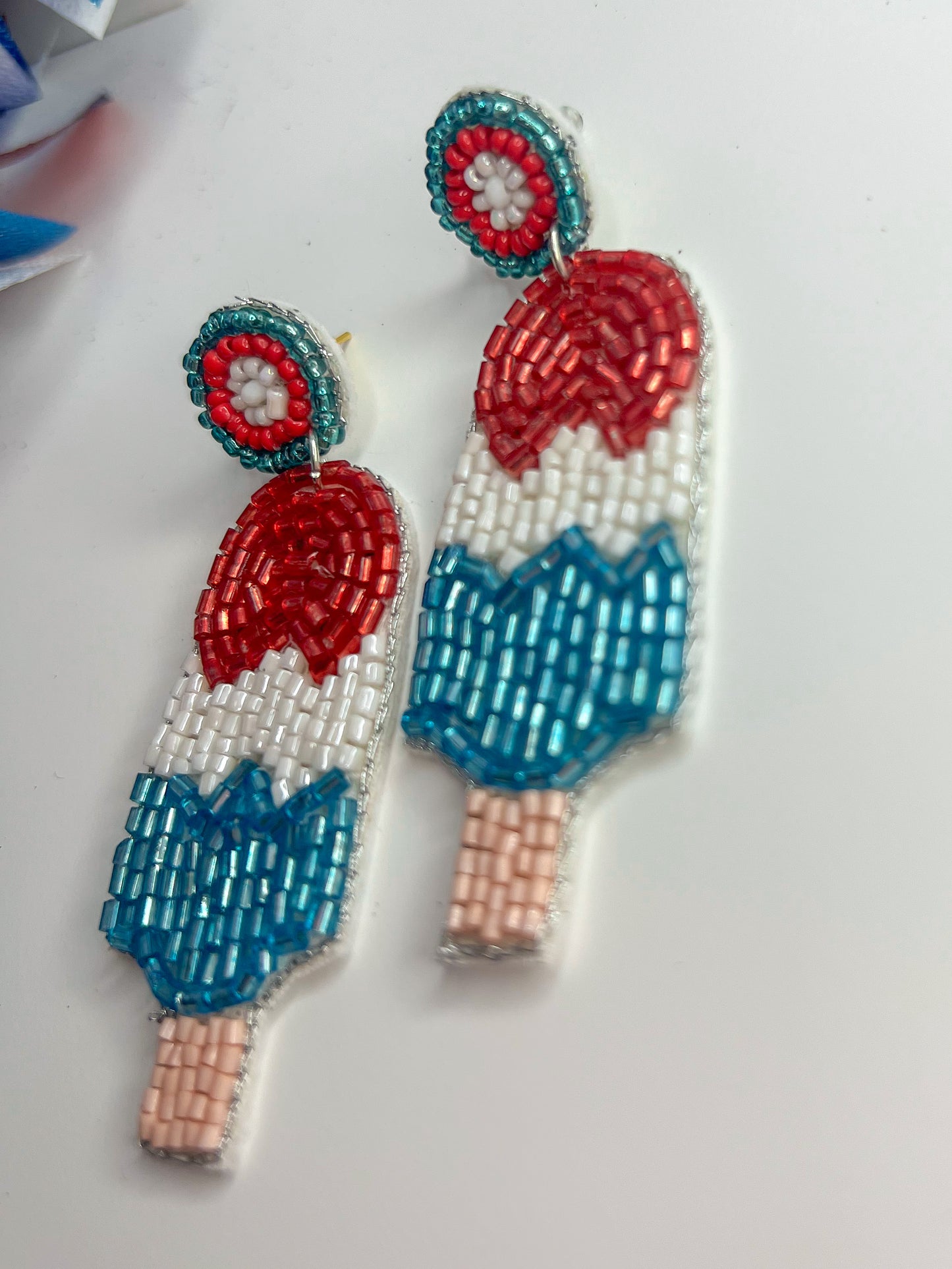 Bomb Pop Beaded Earrings