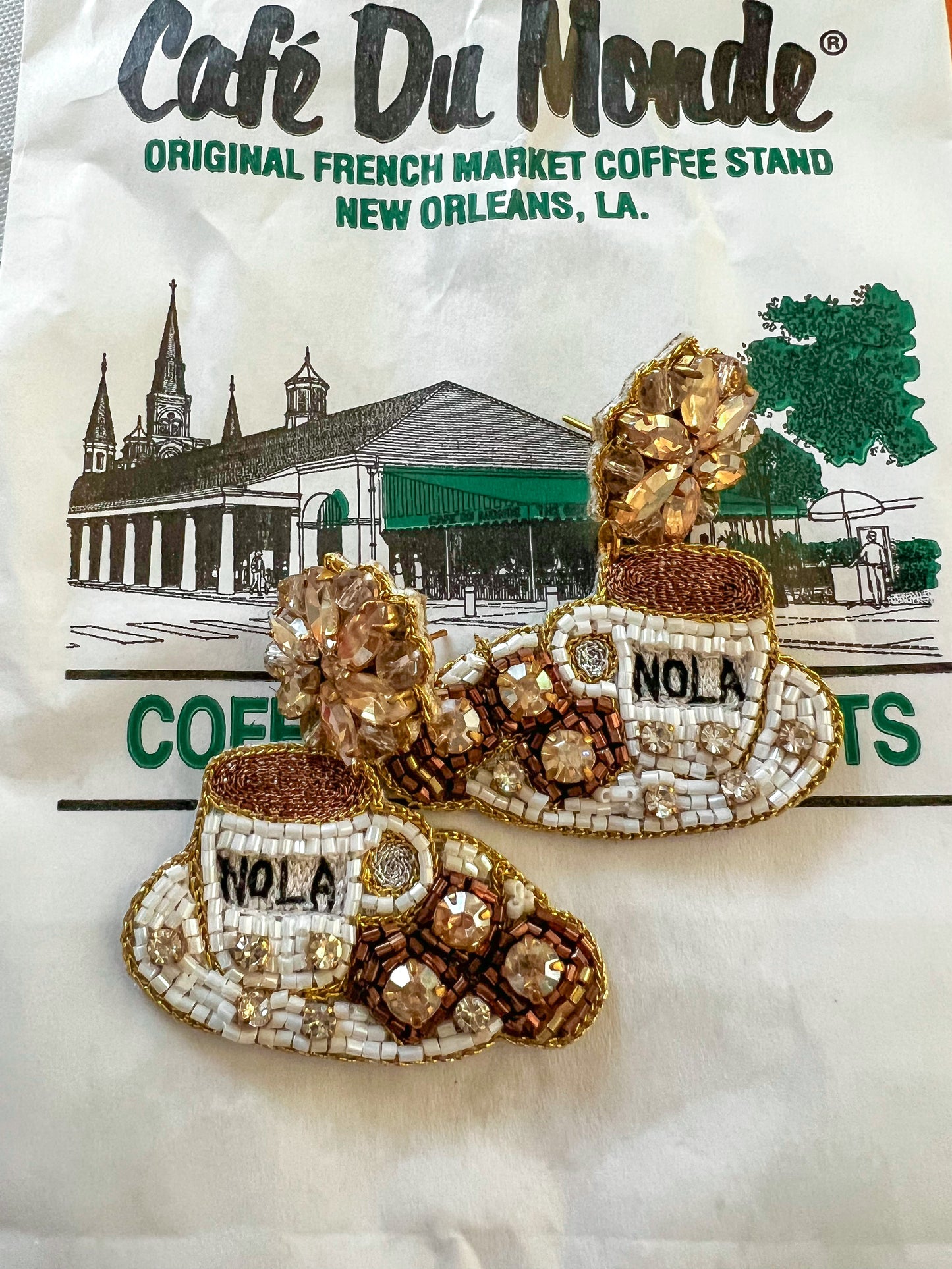 Nola Coffee beignet Luxe Earrings