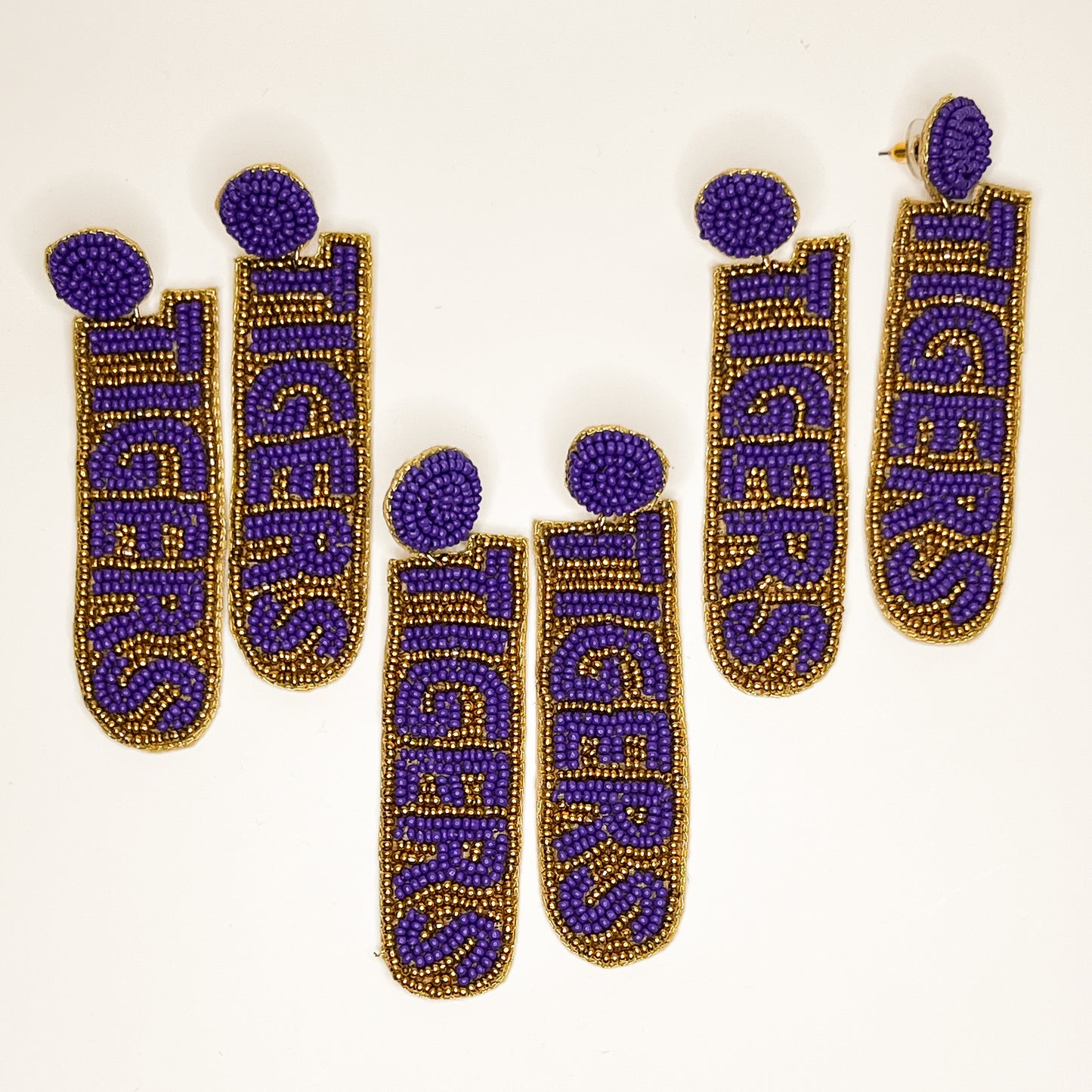 Tiger Beaded Earrings.