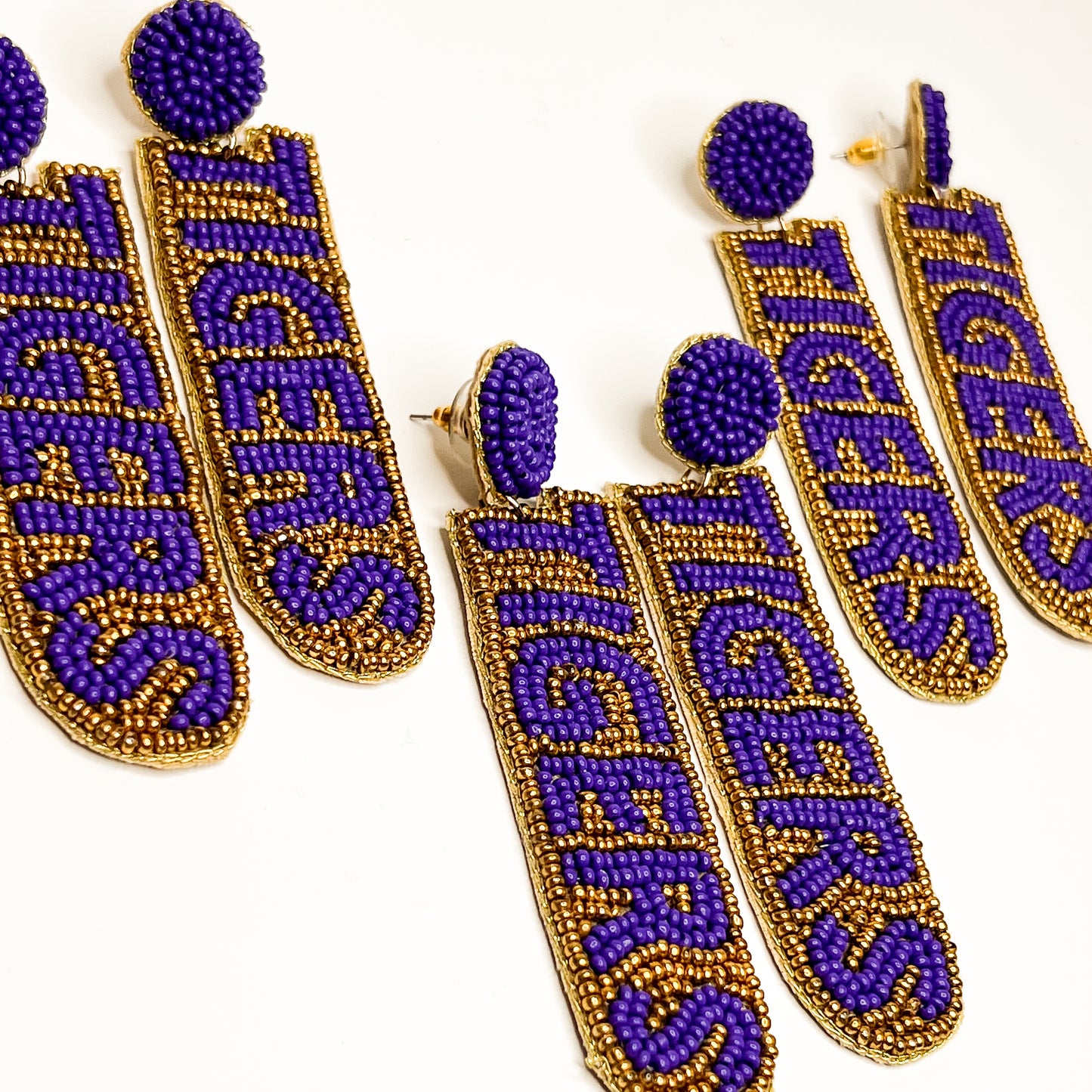 Tiger Beaded Earrings.