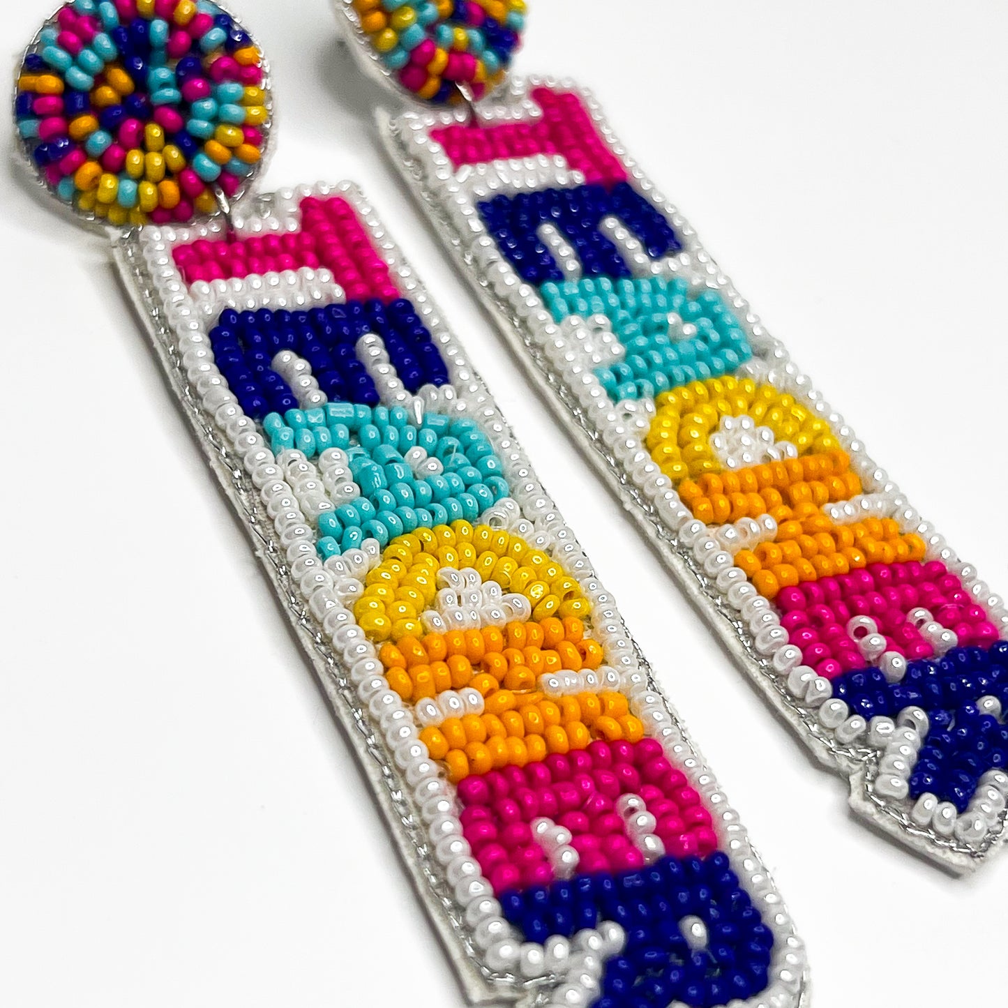 Teacher Word Beaded Earrings