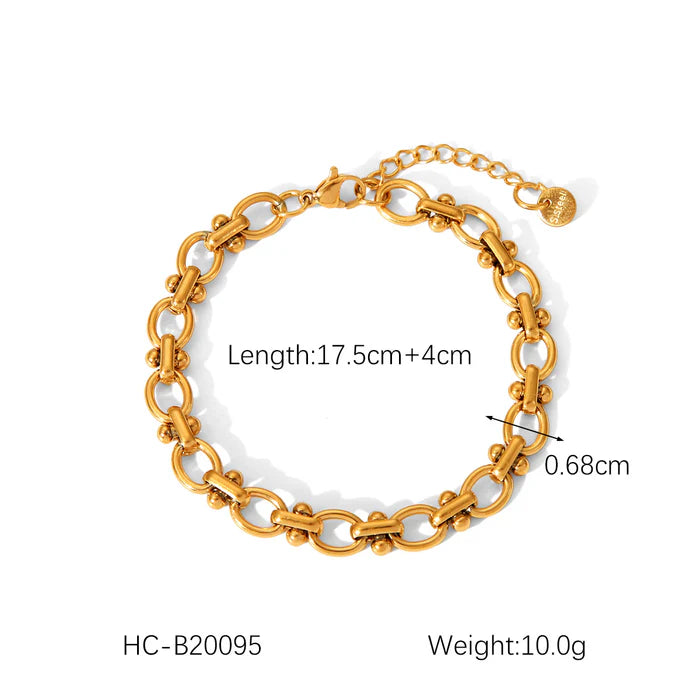 Chain Geometric Stainless Steel Electroplating Bracelets