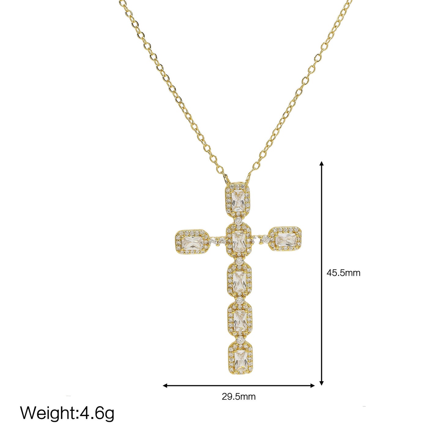 New Arrival Copper Minimalist Plating Cross Pendant Necklace