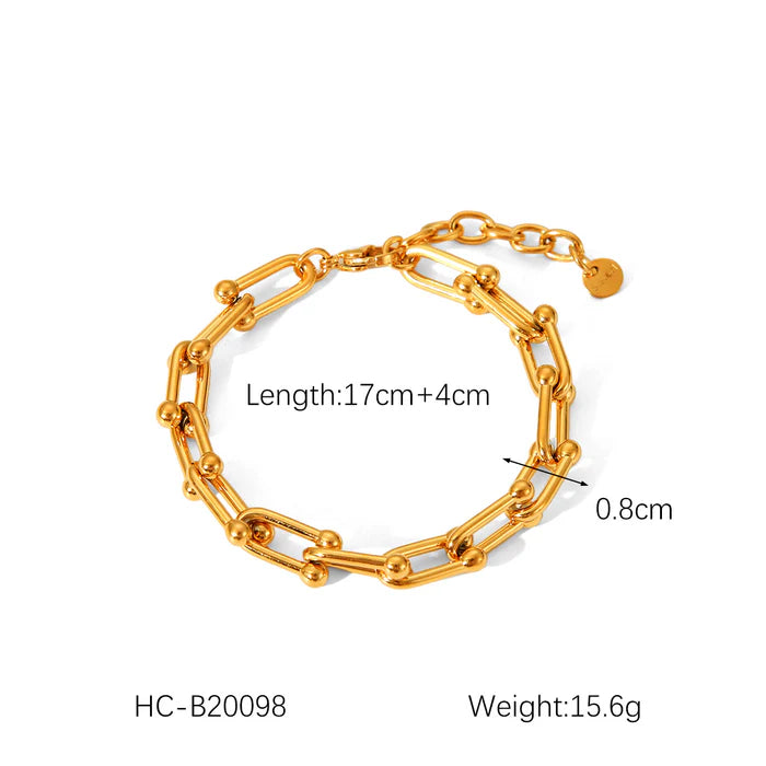 Chain Geometric Stainless Steel Electroplating Bracelets