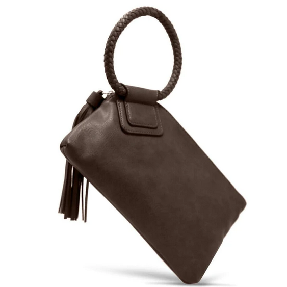 Soft Vegan Leather Wristlet/Clutch With Tassel