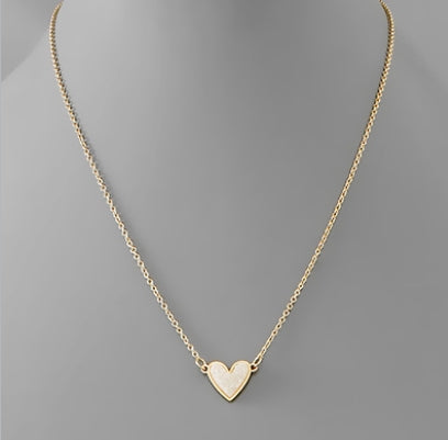 Druzy Heart Necklace