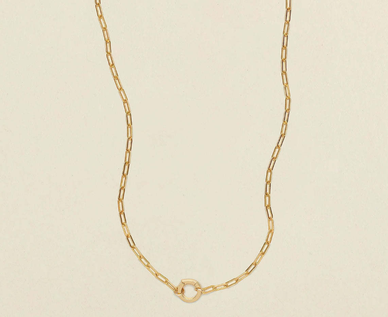 Casual Minimalist Gold Round Necklace