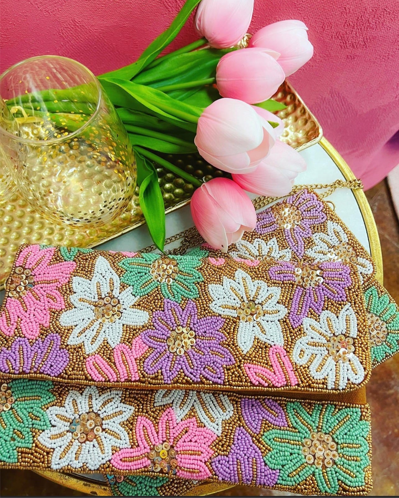 Pastel Flower Clutch