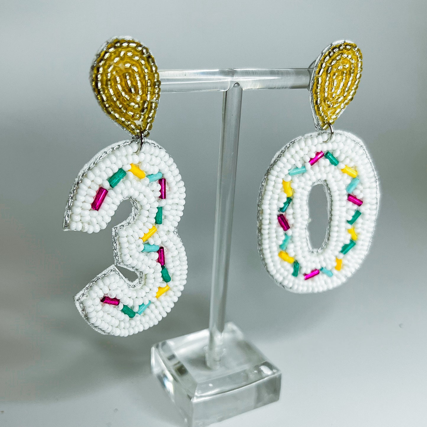 30th Birthday Cake Earrings OMD