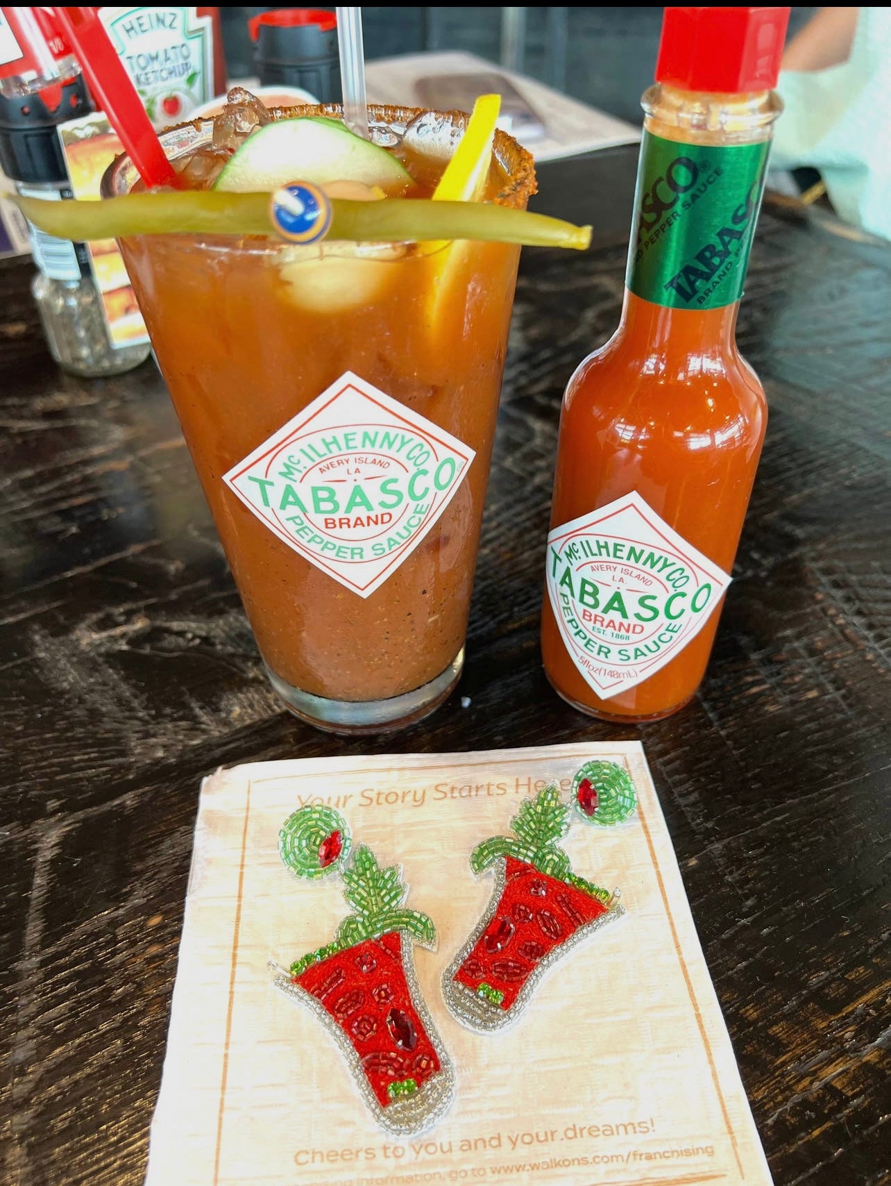 Bloody Mary Brunch Beaded Earrings