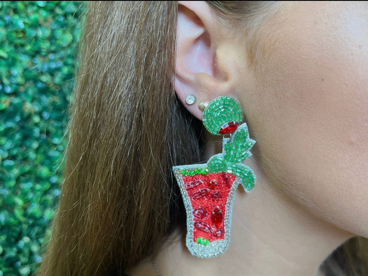 Bloody Mary Brunch Beaded Earrings