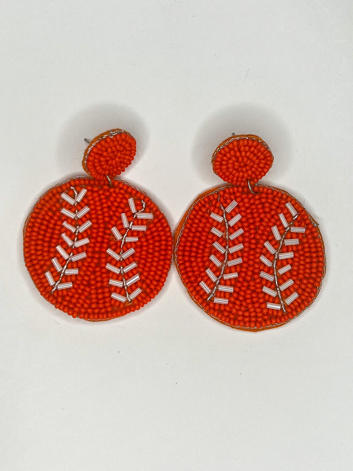 Baseball Beaded Earrings