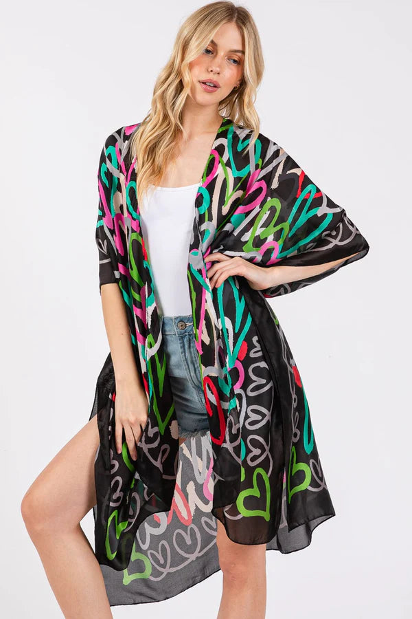 Print Silky Kimono