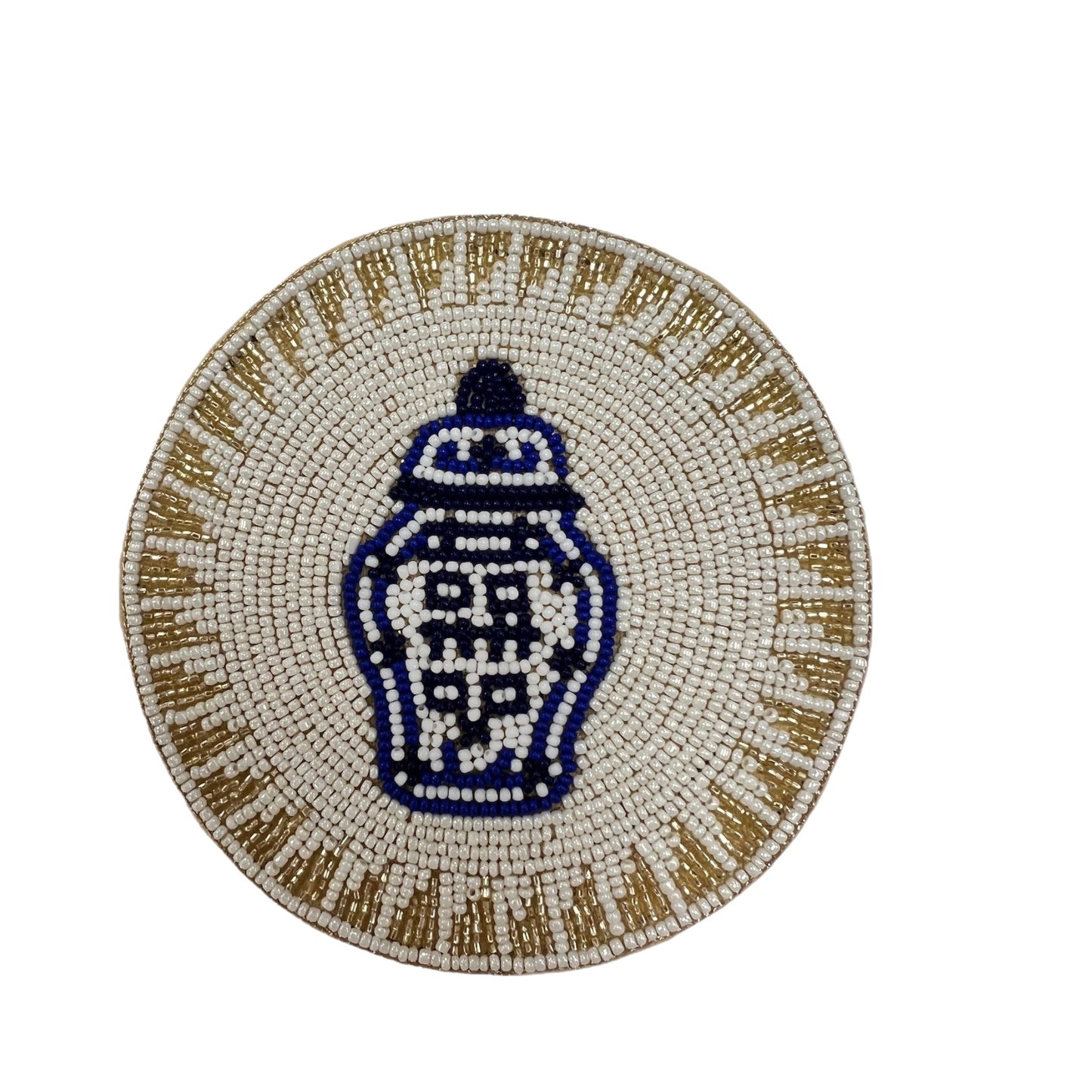 Blue Jar Beaded Coaster