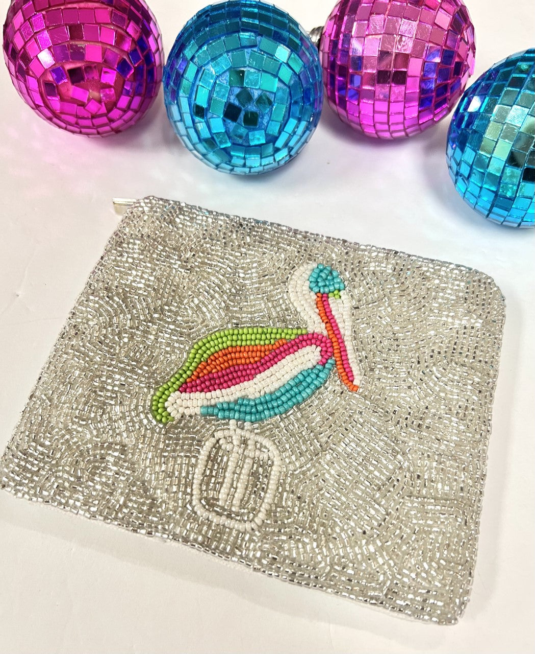 Pelican Beaded Coin Purse