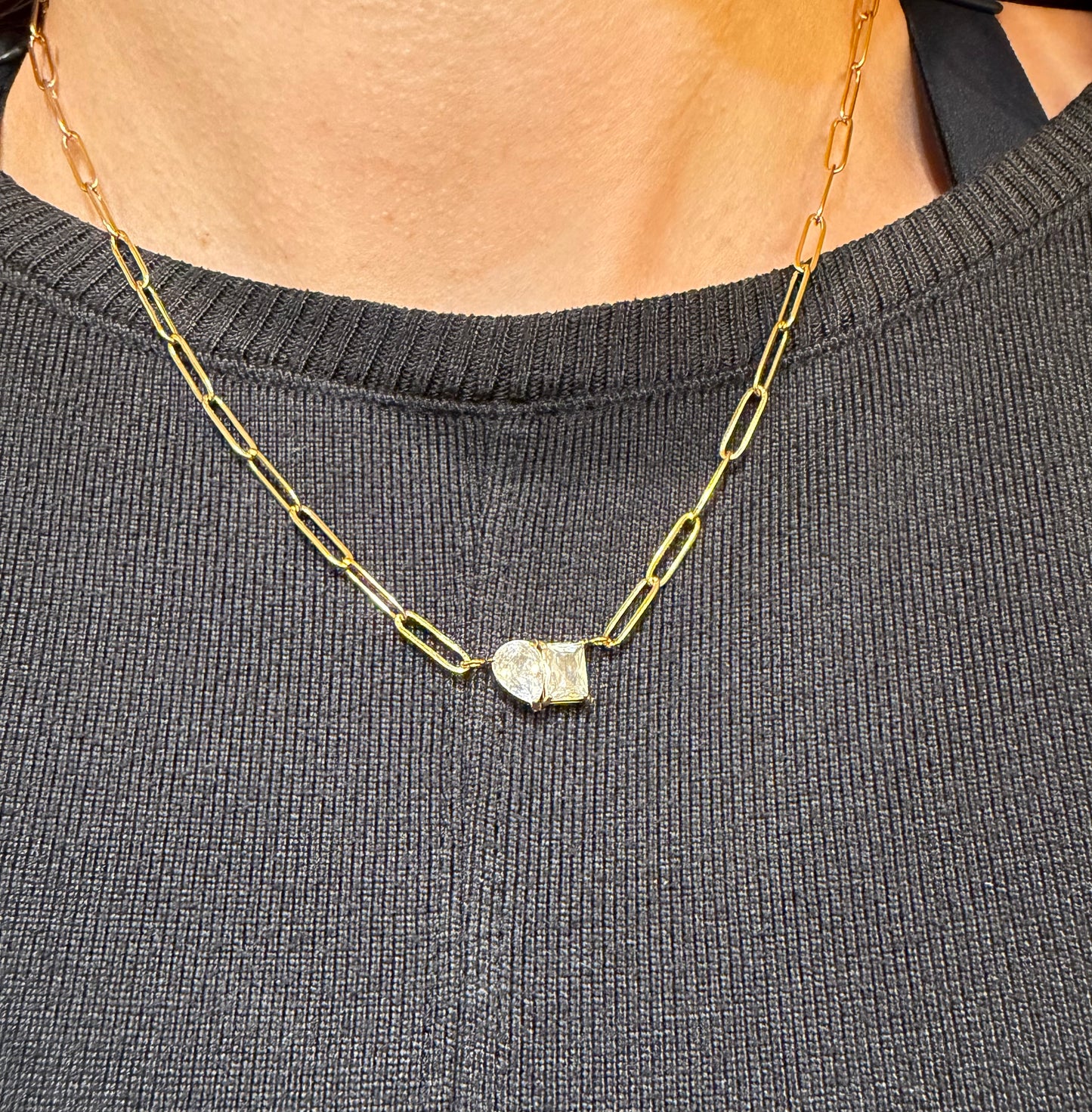 Elegant Geometric 18K Gold Plated Pendant Necklace