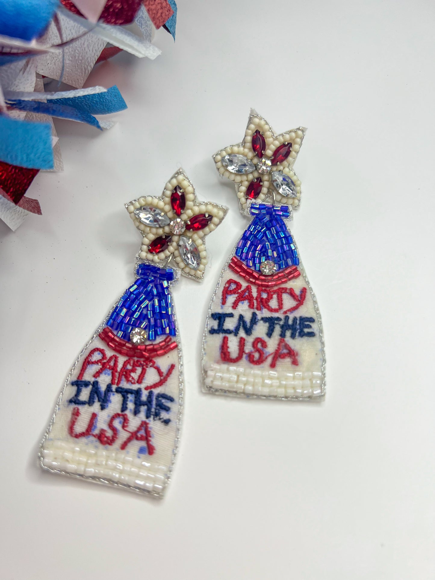 Party In the USA Beaded Earrings