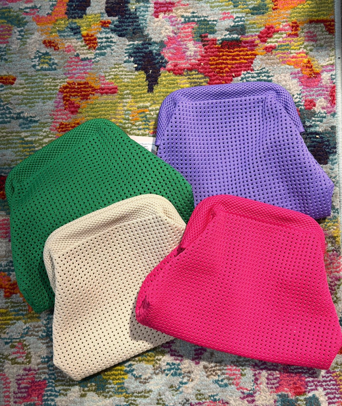 Canvas Solid Color Square Clutches