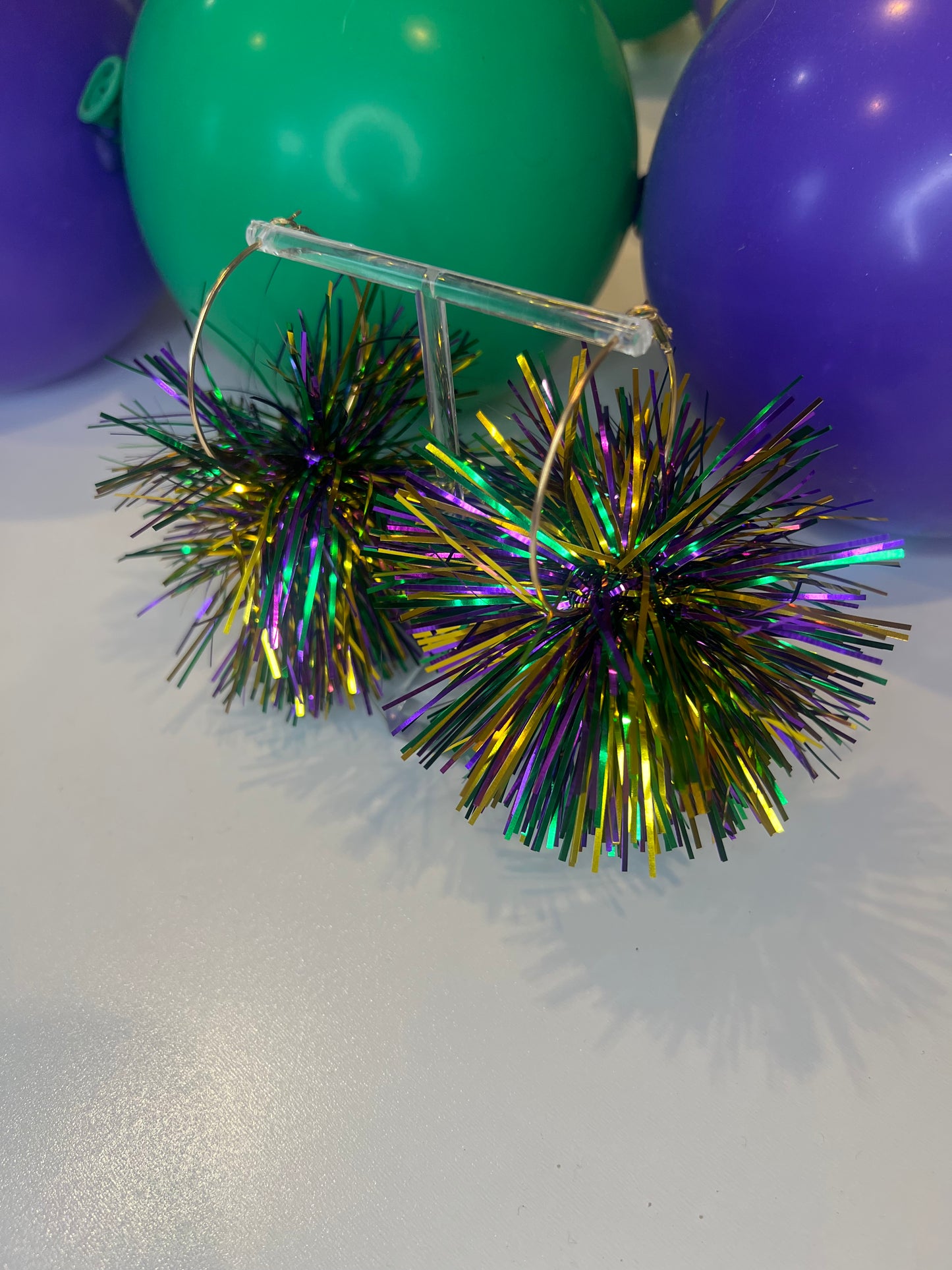 Mardi Gras Tinsel Earrings