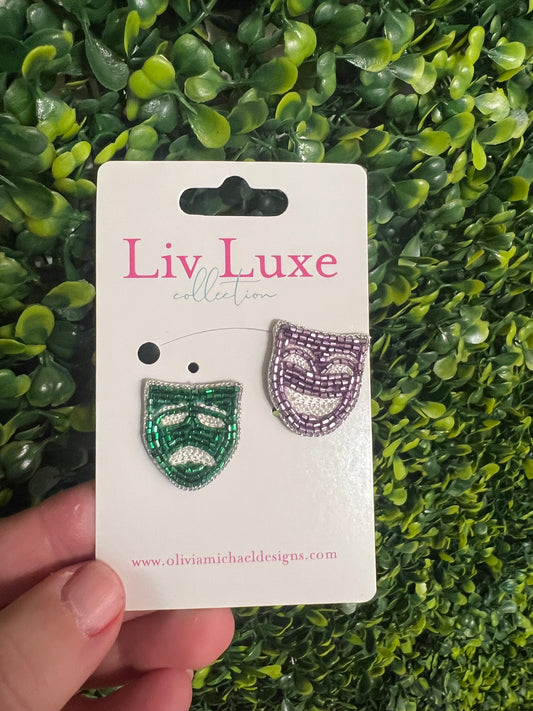 Mardi Gras Mask Studs