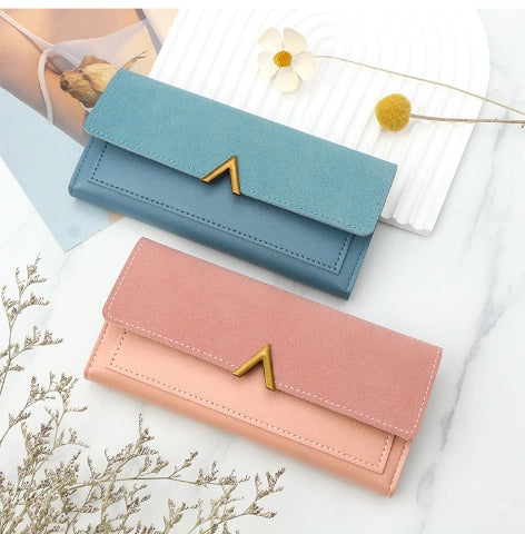 Women'S Solid Color Pu Leather Buckle Wallets