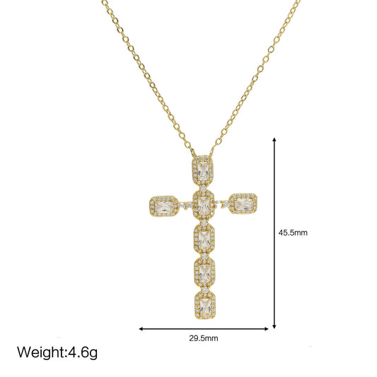 New Arrival Copper Minimalist Plating Cross Pendant Necklace