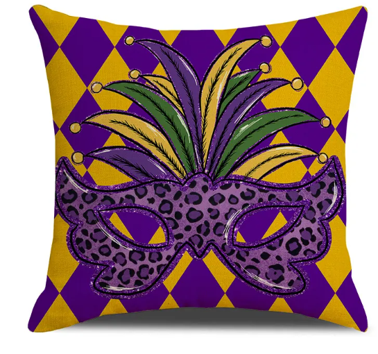 New Arrival Mardi Gras Pillow Cover