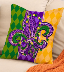 New Arrival Mardi Gras Pillow Cover