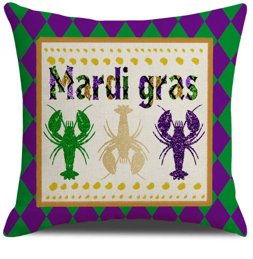 New Arrival Mardi Gras Pillow Cover