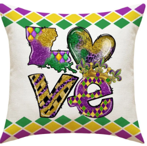 New Arrival Mardi Gras Pillow Cover