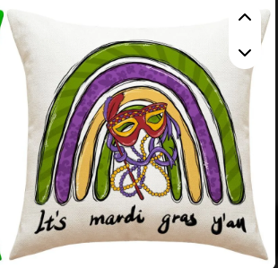 New Arrival Mardi Gras Pillow Cover
