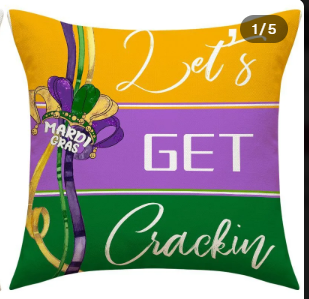 New Arrival Mardi Gras Pillow Cover