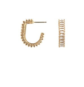 Baguette Cut CZ Metal Hoops