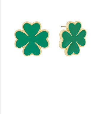 St. Patrick's Day Clover Epoxy Earrings