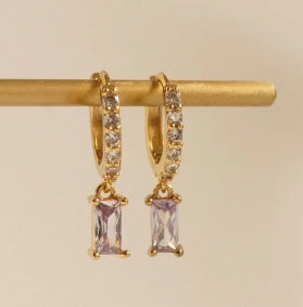 Rectangular Pendant Brass Fashion Earrings
