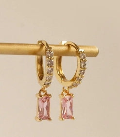 Rectangular Pendant Brass Fashion Earrings