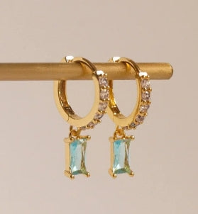 Rectangular Pendant Brass Fashion Earrings