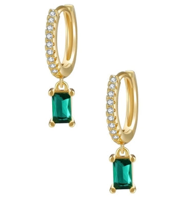 Rectangular Pendant Brass Fashion Earrings