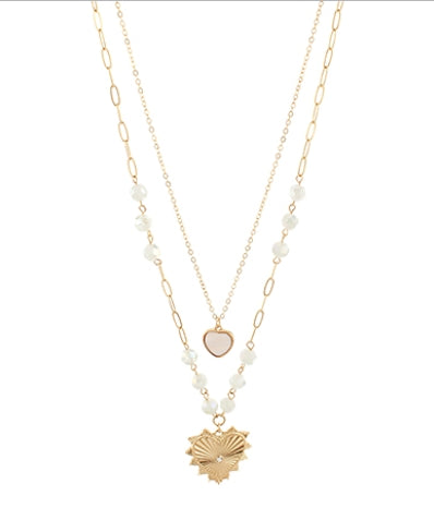 Layered Heart Pendant Necklace