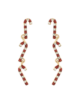 Christmas Linear Candy Cane Earrings