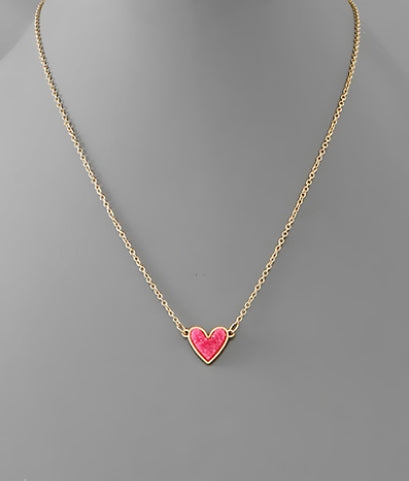 Druzy Heart Necklace