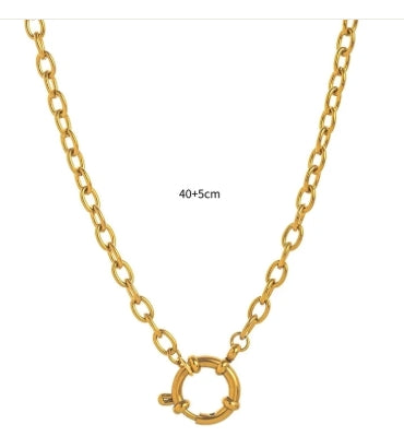 Gold Plated Beaded Inlay Pendant Necklace