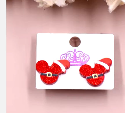 Santa Mouse Hat Studs