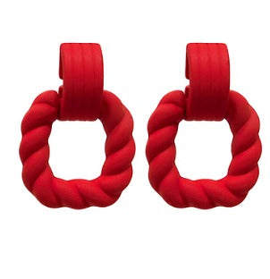 Twisted Square Link Earrings
