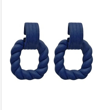 Twisted Square Link Earrings