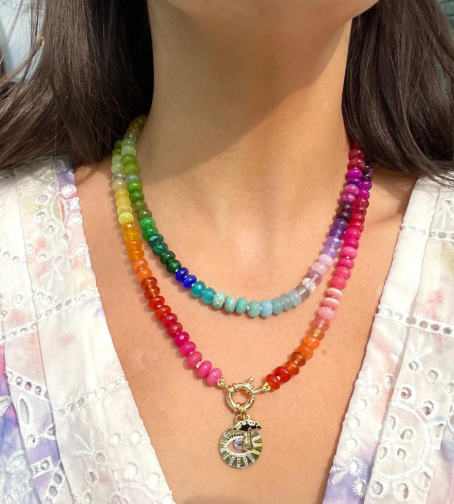 New Arrival Rainbow Gemstone Candy Necklace