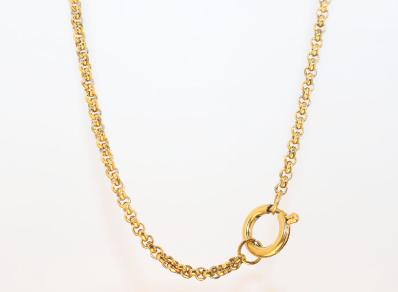 Gold Plated Inlay Pendant Necklace